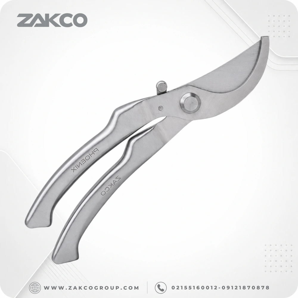 zakco_phoenix_pruner_02 قیچی هرس باغبانی تماماستیل فونیکس با فنر مخفی - تصویر 1