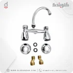 شیر روشویی دو‌دسته قدیمی کرومی